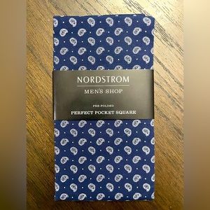 Nordstrom Perfect Pocket Square // Blue Paisley pattern